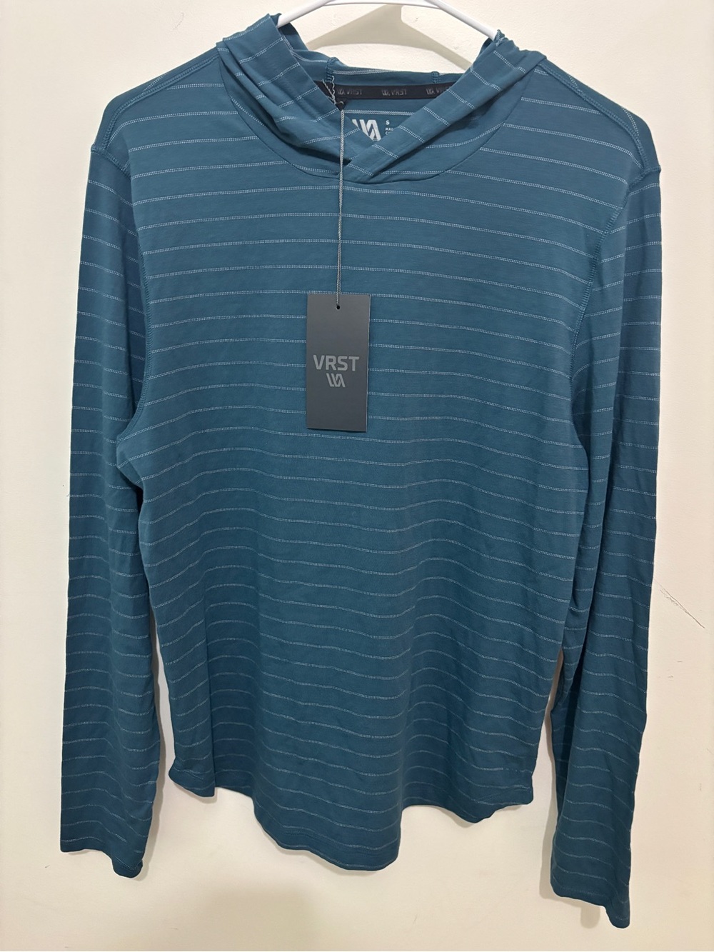 Men's VRST Teal Stripe Essential Hoodie